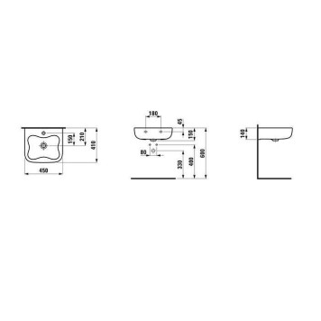 Laufen Florakids Раковина 45х41х14 см,1 отв., цвет: белый-2