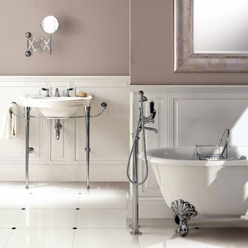 DevonDevon New Etoile Консоль 98х52.5см, с раковиной на 3 отв, напольная, цвет: хром/белая. IBLG3FNET, DENEWETOILECR-3