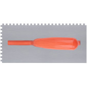 Гладилка стальная с пластиковой ручкой, 280х130 мм зубчатая, зуб  6х6 мм