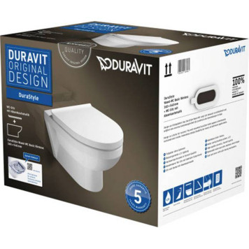 Duravit DuraStyle Комплект: подвесной унитаз Basic Rimless 256209 36.5х54см.+ сиденье с автоматическим закрыванием 002079-1