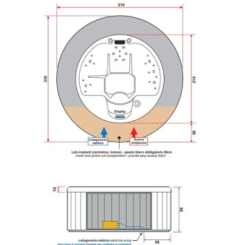 Gruppo Treesse Male Минибассейн 210*95см г/м, нагреватель 2kw, фильтр картридж, хромо-я, панель, цвет серый, акрил белый.. PMAL01BP-3
