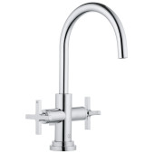Kludi 20 118 0520 Nova Fonte Classic Смеситель для раковины 195 мм, со сливн. гарн., Керамика 90° 201180520