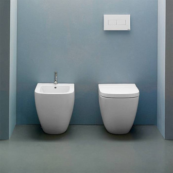 Globo Stone Унитаз 56х36см., напольный, с системой скрытого крепежа, слив универсальный, цвет: белый-1