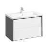 Roca Ronda Тумба подвесная 80x41x48см, с 2 ящиками, цвет: белый/антрацит. Z.RU93.0.296.5