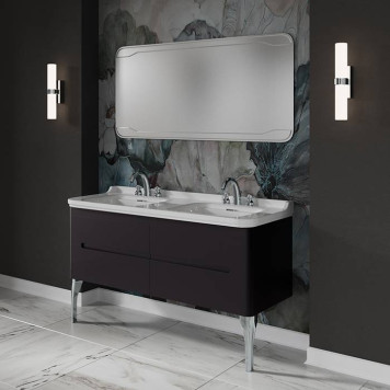 Kerasan Waldorf Комплект подвесной мебели 150см, с 4 ящиками, цвет:черный матовый-2