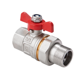 Кран-американка шаровой, Premium, ГОСТ, 1/2, НВ, PN 40, ручка-бабочка, с полусгоном