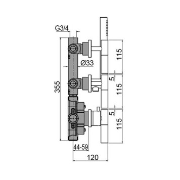 Falper GI6 Встраиваемая часть смесителя из стены. GI600000000SP