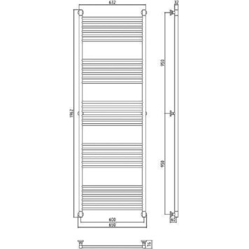 Сунержа Богема Полотенцесушитель водяной 60x190h, цвет: без покрытия 00-0220-1960-4