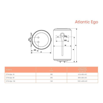 Водонагреватель электрический накопительный Atlantic EGO 80 (851332/851193)-3