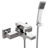 Смеситель для ванны Remer Absolute с лейкой держателем и шлангом хром