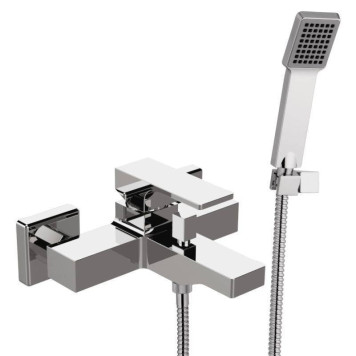 Смеситель для ванны Remer Absolute с лейкой держателем и шлангом хром