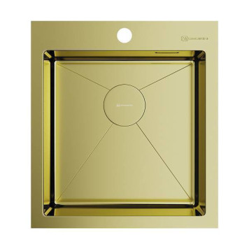 Omoikiri Akisame 46-LG Кухонная мойка нерж. сталь 51x46 см, цвет: светлое золото 4973081