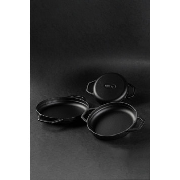 Сковорода с двойной ручкой HS Y KTV 19 SH BLACK MAT-2