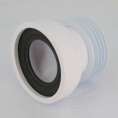 Труба фановая L=120 мм с манжетой, вход 97-107 мм, выход внутрь 110 мм трубы