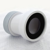 Труба фановая L=125 мм с манжетой и 40 мм смещ., вход 97-107 мм, выход внутрь 110 мм трубы