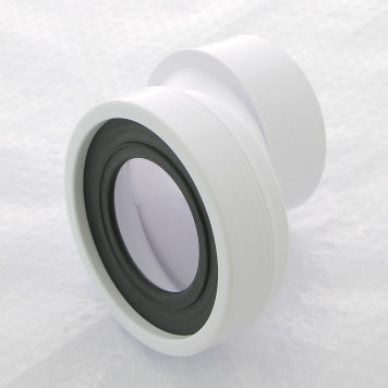 Труба фановая L=125 мм с 40 мм смещ., вход 97-107 мм, выход 110 мм