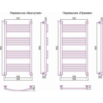 Сунержа Богема Полотенцесушитель водяной 50x100h, цвет: без покрытия 00-0221-1050-2