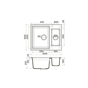 Omoikiri Sakaime 60-2-PL Кухонная мойка Tetogranit 60x50 см, цвет: платина 4993915-1
