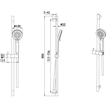Allen Brau Eclipse Душевой гарнитур, шланг 150 см, 3 режима струи, цвет: хром 5.E1008-00-1