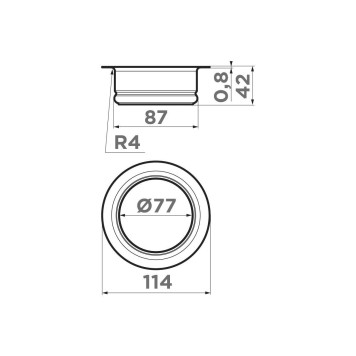 Omoikiri NA-02-GB Сменная горловина для измельчителя Nagare Slim цвет: графит 4956757-1