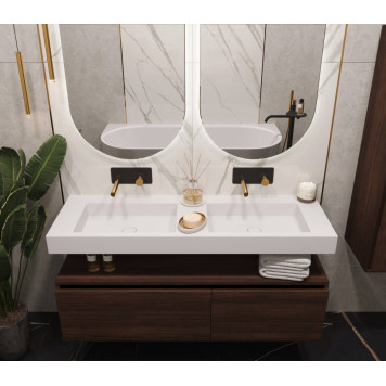 Armadi Art Flat Раковина подвесная 140,4х45,2х10h см, цвет: белый 888-140-1