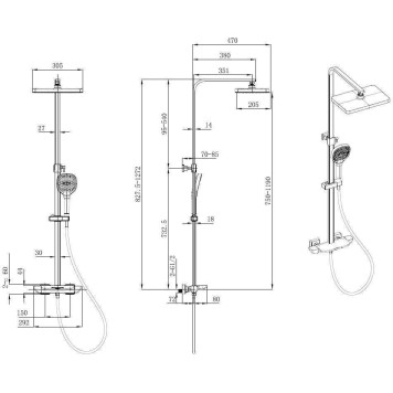 Allen Brau Infinity Душевая стойка 29,2x47 см, цвет: хром 5.21030-00-6