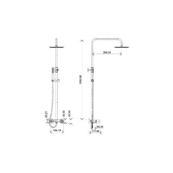 Boheme Stick Душевая стойка с верхним душем 30х57х112,5h см, цвет: white 128-WG-1