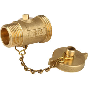 Кран латунный Itap 139 3/4 с щтуцером и заглушкой-2