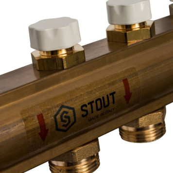 Распределительный коллектор STOUT из латуни 7 выходов без расходомеров.-5
