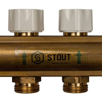 Распределительный коллектор STOUT из латуни без расходомеров на 8 выходов.-4