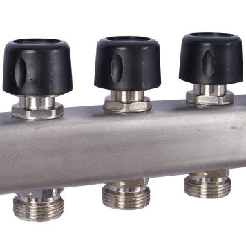Коллектор Uponor Smart S с расходомерами стальной, 9 выходов 3/4 дюйма евроконус.-2