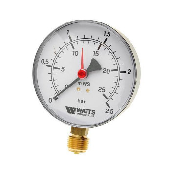 Манометр радиальный WATTS 80мм 1/2 давление 25 бар (10007795)