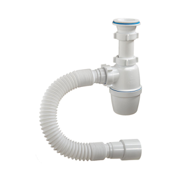 Сифон мойки бут 1 1/2 x40 гофр 40х40/50 пласт/сетка Орио А-7001