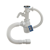 Сифон мойки бут г/пер 1 1/2 x40 гофр 40х40/50 отв нерж/сетка Орио А-4010