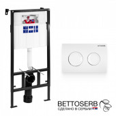 Инсталяция PESTAN SAVA FIX SLIM, клавиша смыва SITNICA, белый глянец