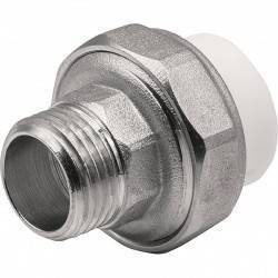 Муфта THERMOLIGHT комбинированная разъемная PP-R НР 20х1/2 quot; белый (10/250)