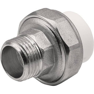 Муфта THERMOLIGHT комбинированная разъемная PP-R НР 20х1/2 белый (10/250)