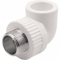 Угольник THERMOLIGHT комбинированный PP-R НР 25х3/4 quot; белый (10/110)