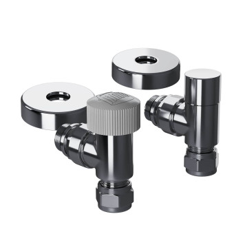 Набор термостатический угловой Royal Thermo Design Pro 15мм М30х1,5 (Хром)-1