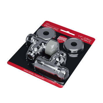 Набор термостатический угловой Royal Thermo Design Pro 15мм М30х1,5 (Хром)-7