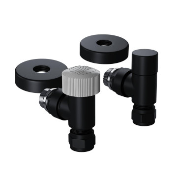 Набор термостатический угловой Royal Thermo Design Pro 15мм М30х1,5 (Черный)-1