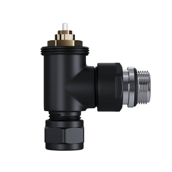 Набор термостатический угловой Royal Thermo Design Pro 15мм М30х1,5 (Черный)-4