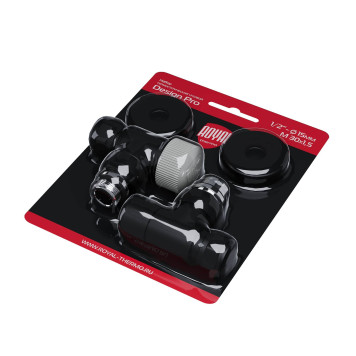 Набор термостатический угловой Royal Thermo Design Pro 15мм М30х1,5 (Черный)-7