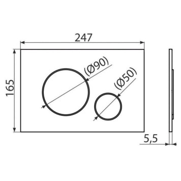 Кнопка смыва Alcaplast M672 пластик матовый хром-1