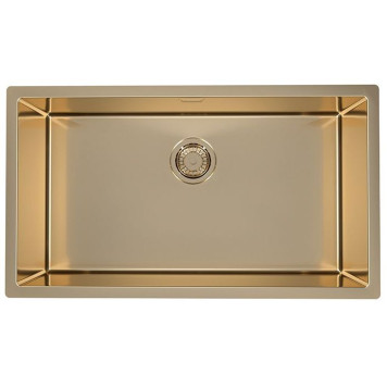 Alv 1117479 Quadrix Monarch Bronze Мойка F/S/U, 1 чаша, 1 мм, 790x450x200 мм+выпуск, без сиф.,шк 800 1117479