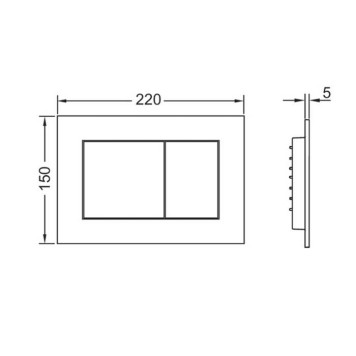 TECEnow Панель смыва унитаза для системы двойного смыва, цвет:Латунь металлик. 9240419-1