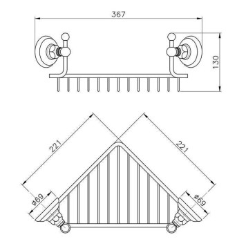 Nicolazzi Accessori Classica Полочка-решетка угловая, подвесной, цвет: хром. 1495CR-1