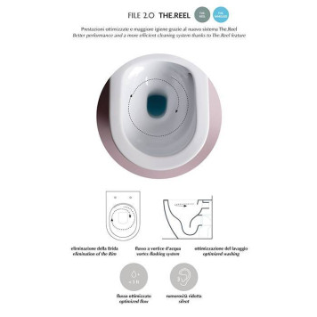 Artceram File 2.0 Унитаз подвесной 36х52см, безободковый, турбо смыв the.reel, saniglaze, цвет: белый матовый-3