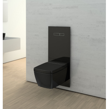 TECELux для установки унитаза -биде (Geberit Aquaclean Sela)) с верхней панелью из черного стекла с сенсорным блоком управления sen-Touch и нижней панелью стекло черное. 9650003, 9650108-1