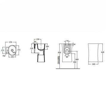 Azzurra Nativo Раковина подвесная 35x37x62 см, без отв., с креплением, цвет: Bianco lucido-4